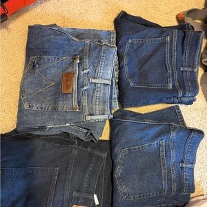 Wrangler Dark and Medium Blue Relaxed Jeans